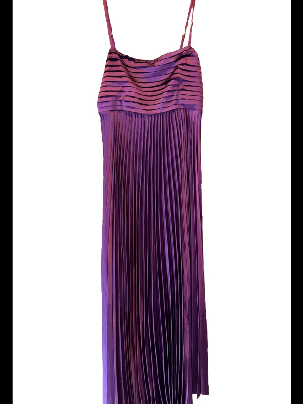 Lush Purple Pleated Midi Dress with Spaghetti Straps size Small